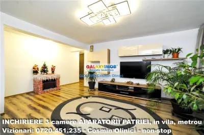 INCHIRIERE 3 camere BERCENI - Aparatorii Patriei, metrou, in vila - Bucuresti