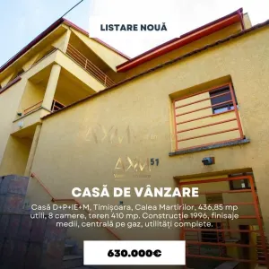 Casa spatioasa D+P+1E+M pret redus de la 630.000 euro la 580.000 euro Timisoara - Timisoara