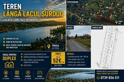 Terenuri zona Case de Vacanta  Lacul Surduc timis - Fardea