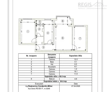 REZERVAT! Apartament de vanzare 3 camere cu pivnita mare, Astra, Brasov - foto 6
