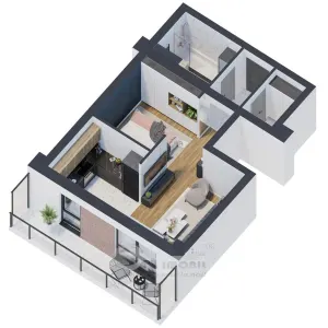 Apartament 2 camere, 46,07 mp – design modern & finisaje premium | 0% comision - foto 7