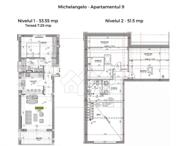 Penthouse cu 4 camere si balcon - 2 bai, intabulat - foto 18