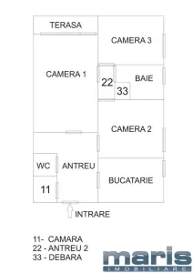 Vanzare apartament 3 camere 70 mp zona Cornisa etaj 2 - foto 7
