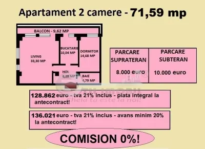 Apartament 2 camere, de vanzare in Iasi, Galata, 71,59 mp - foto 2