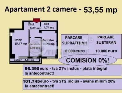 Apartament 2 camere de vanzare in Iasi, Galata,  53,55 mp, bloc nou - foto 2