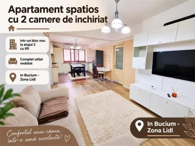 Apartament spatios cu 2 camere de inchiriat in Bucium - Iasi