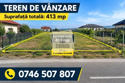 Teren Intravilan 413 mp deschidere 17 mp autorizatie de constructie si proiect - Cristian